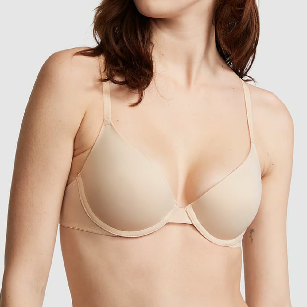 PINK Victoria's Secret Cream Bra with Seamless Design and Adjustable Straps